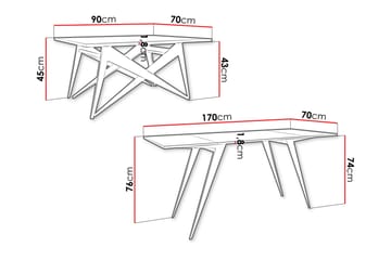 Seyloren Sofabord 90 cm - Svart/Hvit - Møbler - Bord - Sofabord & salongbord