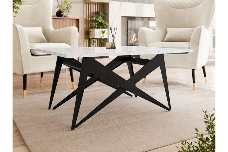 Seyloren Sofabord 90 cm - Svart/Hvit - Møbler - Bord - Sofabord & salongbord