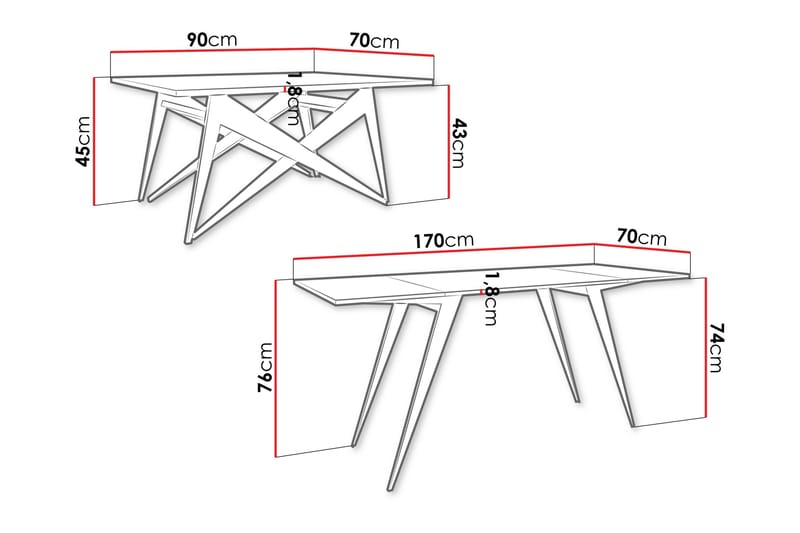 Seyloren Sofabord 90 cm - Svart/Hvit - Møbler - Bord - Sofabord & salongbord