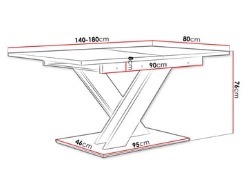 Shea Förlängningsbart Spisebord 140-180 cm Rektangulær - Hvit - Møbler - Bord - Spisebord & kjøkkenbord