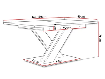 Shea Förlängningsbart Spisebord 140-180 cm Rektangulær - Svart - Møbler - Bord - Spisebord & kjøkkenbord