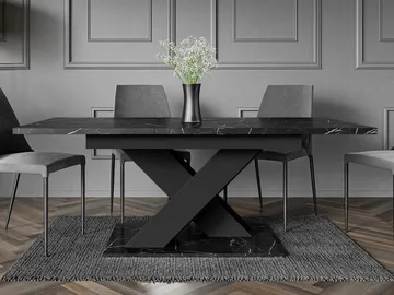 Shea Förlängningsbart Spisebord 140-180 cm Rektangulær - Svart - Møbler - Bord - Spisebord & kjøkkenbord