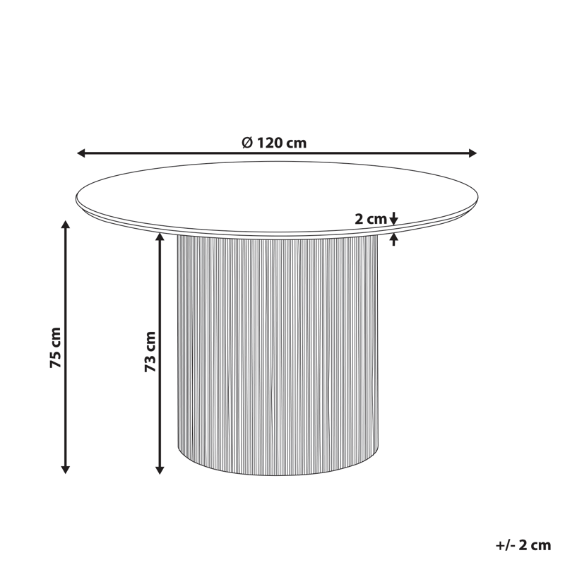 Sheho Rundt Spisebord 120 cm i Tre med Eikeutseende - Brun - Møbler - Bord - Spisebord & kjøkkenbord
