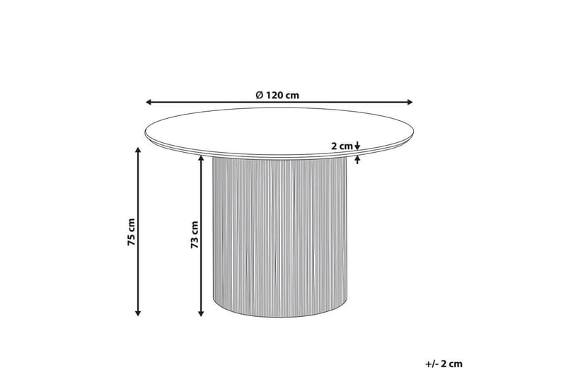 Sheho Rundt Spisebord 120 cm med Tre- og Valnøttutseende - Svart - Møbler - Bord - Spisebord & kjøkkenbord
