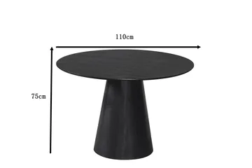 Siena Lite Spisebord Rundt 110 cm Finer - Svart - Møbler - Bord - Spisebord & kjøkkenbord