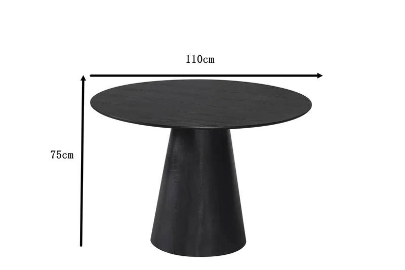 Siena Lite Spisebord Rundt 110 cm Finer - Svart - Møbler - Bord - Spisebord & kjøkkenbord