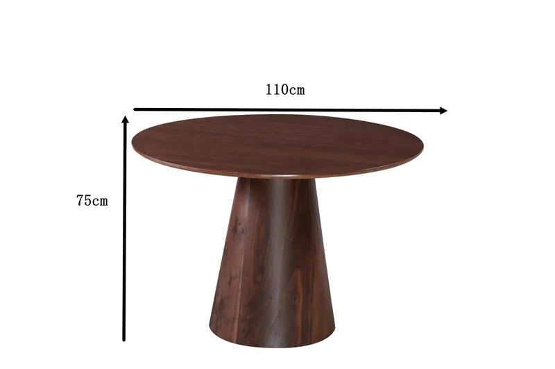 Siena Lite Spisebord Rundt 110 cm Finer - Valnøtt - Møbler - Bord - Spisebord & kjøkkenbord