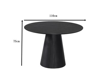 Siena Matbord Runt 110cm Svart - Møbler - Bord - Spisebord & kjøkkenbord