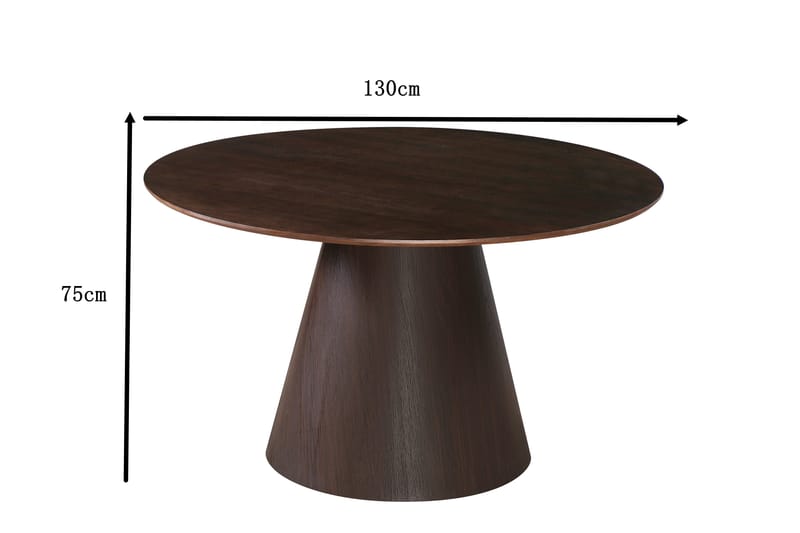 Siena Matbord Runt 130cm Smoked Oak - Møbler - Bord - Spisebord & kjøkkenbord