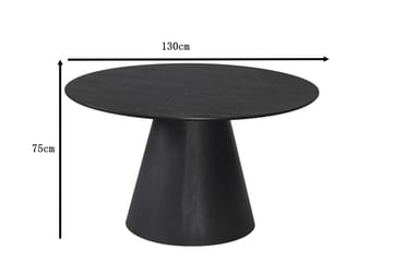 Siena Matbord Runt 130cm Svart - Møbler - Bord - Spisebord & kjøkkenbord