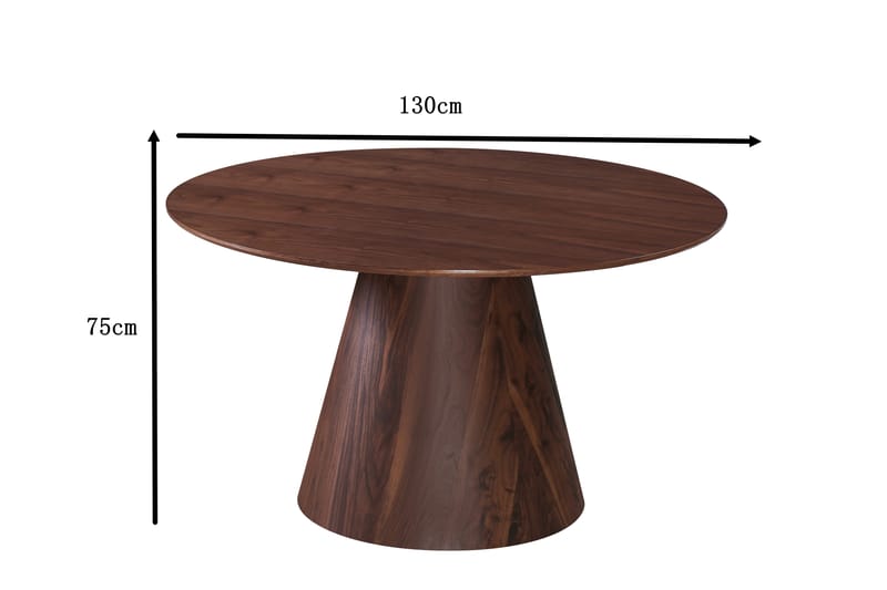 Siena Matbord Runt 130cm Valnöt - Møbler - Bord - Spisebord & kjøkkenbord