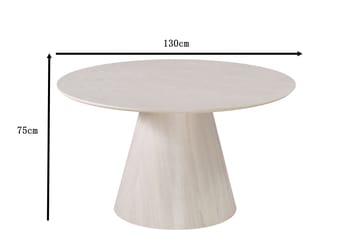 Siena Matbord Runt 130cm Whitewash - Møbler - Bord - Spisebord & kjøkkenbord