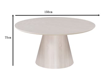Siena Matbord Runt 150cm Whitewash - Møbler - Bord - Spisebord & kjøkkenbord