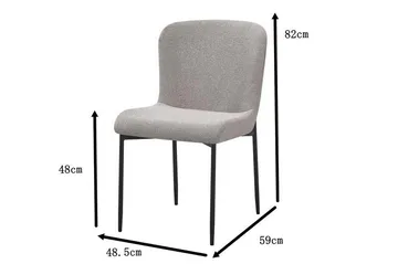 Siena Rund Spisegruppe 130 cm – Spisebord med 6 Elsie Spisestoler i Tre med Valnøttutseende - Brun|Lysegrå - Møbler - Bord - Spisegruppe