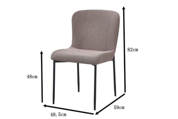 Siena Rund Spisegruppe 150 cm – Spisebord med 6 Elsie Spisestoler i Tre med Valnøttutseende - Brun|Grå - Møbler - Bord - Spisegruppe