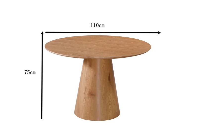 Siena Rundt Spisebord 110 cm i Tre med Eikeutseende - Natur - Møbler - Bord - Spisebord & kjøkkenbord