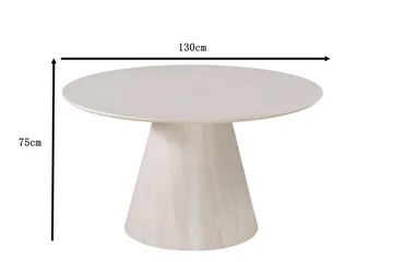 Siena Rundt Spisebord 130 cm Finer - Hvitpigmentert - Møbler - Bord - Spisebord & kjøkkenbord