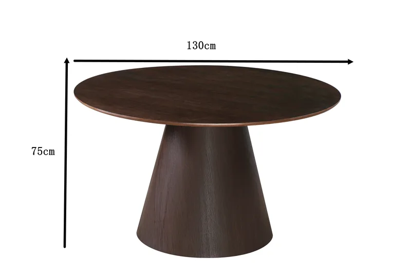 Siena Rundt Spisebord 130 cm Finer - Mørkebrun Røkt eik - Møbler - Bord - Spisebord & kjøkkenbord