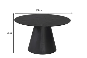 Siena Rundt Spisebord 130 cm Finer - Svart - Møbler - Bord - Spisebord & kjøkkenbord