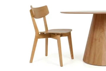 Siena Rundt Spisegruppe 130 cm – Spisebord med 6 Amelia Spisestoler i Tre med Eikeutseende - Natur - Møbler - Bord - Spisegruppe