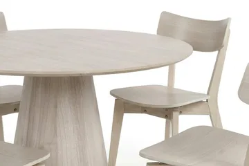 Siena Spisegruppe 110 cm rund hvitlasert med 4 Amelia spisestoler - Hvitlasert - Møbler - Bord - Spisegruppe