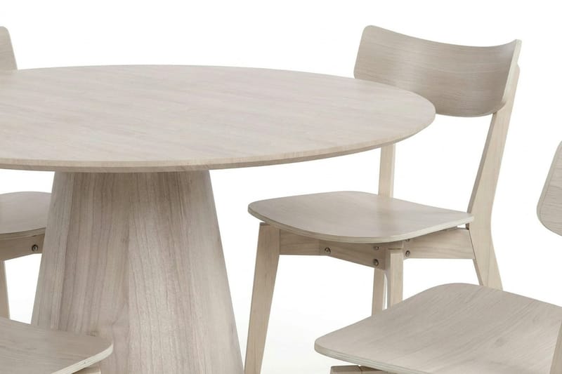 Siena Spisegruppe 110 cm rund hvitlasert med 4 Amelia spisestoler - Hvitlasert - Møbler - Bord - Spisegruppe