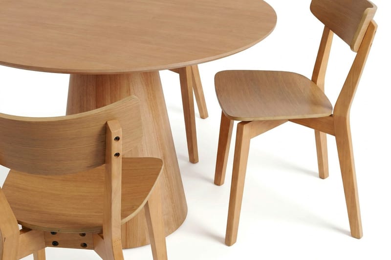 Siena Spisegruppe 110 cm rund i eik med 4 Amelia spisestoler - Eik - Møbler - Bord - Spisegruppe