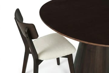 Siena spisegruppe 110 cm rund i røkt eik med 4 Amelia spisestoler med pute - Røkt eik/Beige - Møbler - Bord - Spisegruppe