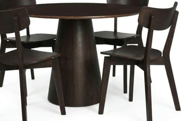 Siena Spisegruppe 110 cm rund i røkt eik med 4 Amelia spisestoler - Røkt eik - Møbler - Bord - Spisegruppe