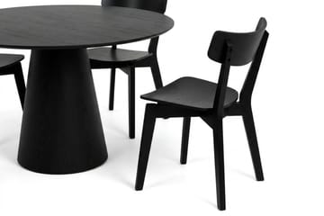 Siena Spisegruppe 110 cm rund i svart med 4 Amelia spisestoler - Svart - Møbler - Bord - Spisegruppe