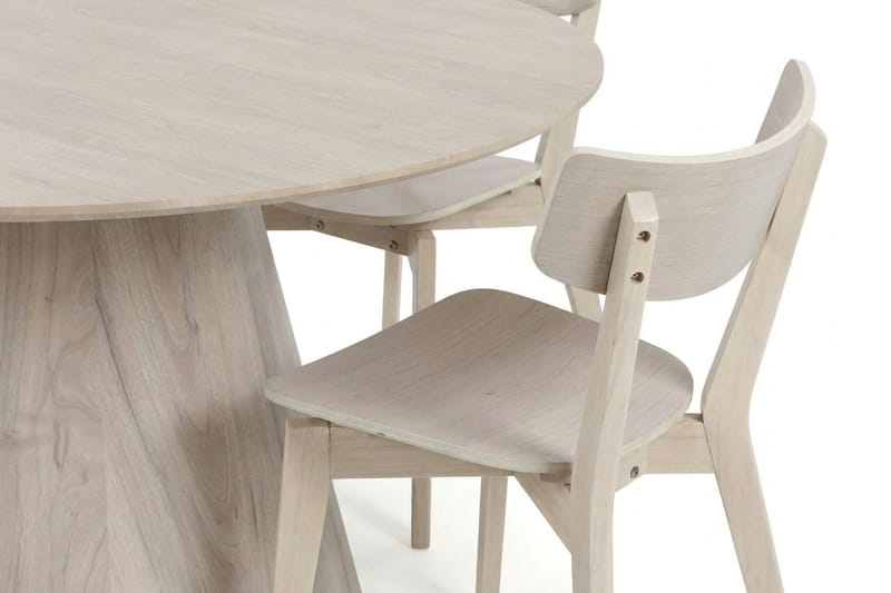 Siena Spisegruppe 130 cm rund hvitlasert med 6 Amelia spisestoler - Hvitlasert - Møbler - Bord - Spisegruppe