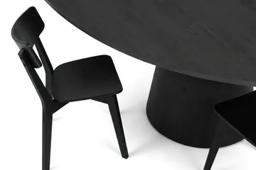 Siena Spisegruppe 130 cm rund i svart med 6 Amelia spisestoler - Svart - Møbler - Bord - Spisegruppe