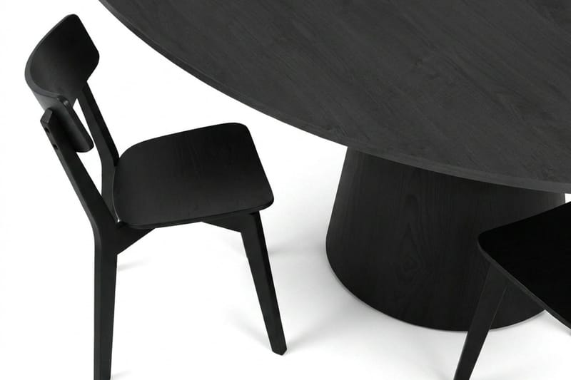 Siena Spisegruppe 130 cm rund i svart med 6 Amelia spisestoler - Svart - Møbler - Bord - Spisegruppe