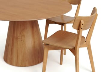 Siena Spisegruppe 150 cm rund i eik med 6 Amelia spisestoler - Eik - Møbler - Bord - Spisegruppe