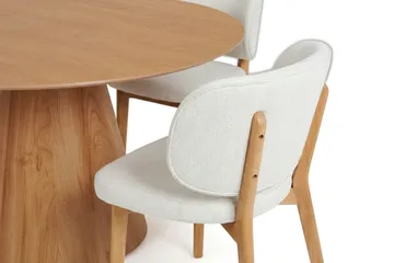 Siena Spisegruppe 150 cm rund i eik med 6 Eira spisestoler - Eik - Møbler - Bord - Spisegruppe