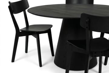 Siena spisegruppe 150 cm rund i svart med 6 Amelia spisestoler - Svart - Møbler - Bord - Spisegruppe