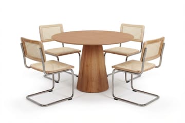 Siena spisegruppe rund 110 cm eik med 4 Build spisestoler - Eik - Møbler - Bord - Spisegruppe