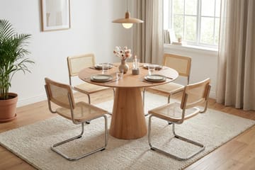 Siena spisegruppe rund 110 cm eik med 4 Build spisestoler - Eik - Møbler - Bord - Spisegruppe