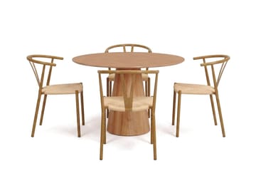 Siena spisegruppe rund 110 cm eik med 4 Elysia spisestoler - Eik - Møbler - Bord - Spisegruppe