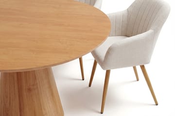 Siena spisegruppe rund 110 cm eik med 4 Filippa spisestoler - Eik - Møbler - Bord - Spisegruppe