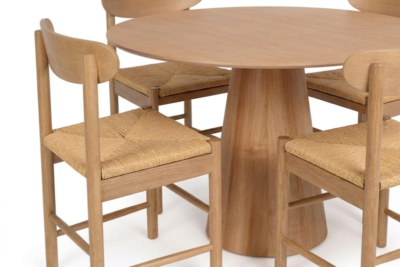 Siena spisegruppe rund 110 cm eik med 4 Malte spisestoler - Møbler - Bord - Spisegruppe