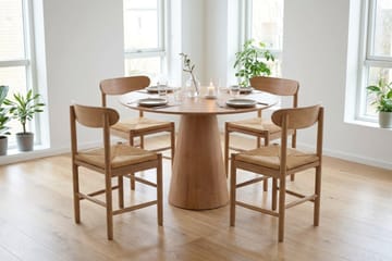 Siena spisegruppe rund 110 cm eik med 4 Malte spisestoler - Møbler - Bord - Spisegruppe