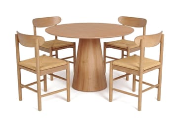 Siena spisegruppe rund 110 cm eik med 4 Malte spisestoler - Møbler - Bord - Spisegruppe