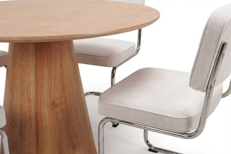 Siena spisegruppe rund 110 cm eik med 4 Milva spisestoler - Eik - Møbler - Bord - Spisegruppe
