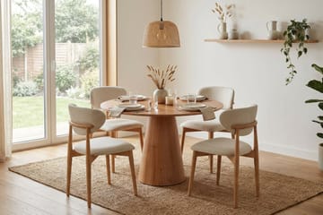 Siena spisegruppe rund 110 cm eik med 4 Molly spisestoler - Eik - Møbler - Bord - Spisegruppe