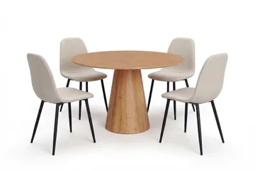 Beige/Metal legs black - Eik