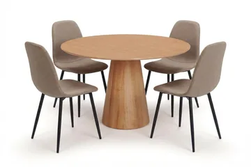 Brown/metal legs black - Eik