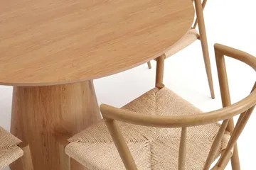 Siena spisegruppe rund 110 cm eik med 4 Winston spisestoler - Eik - Møbler - Bord - Spisegruppe