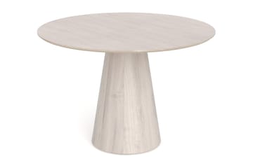 Siena spisegruppe rund 110 cm hvitlasert med 4 Build spisestoler - Hvitlasert/natur/krom - Møbler - Bord - Spisegruppe