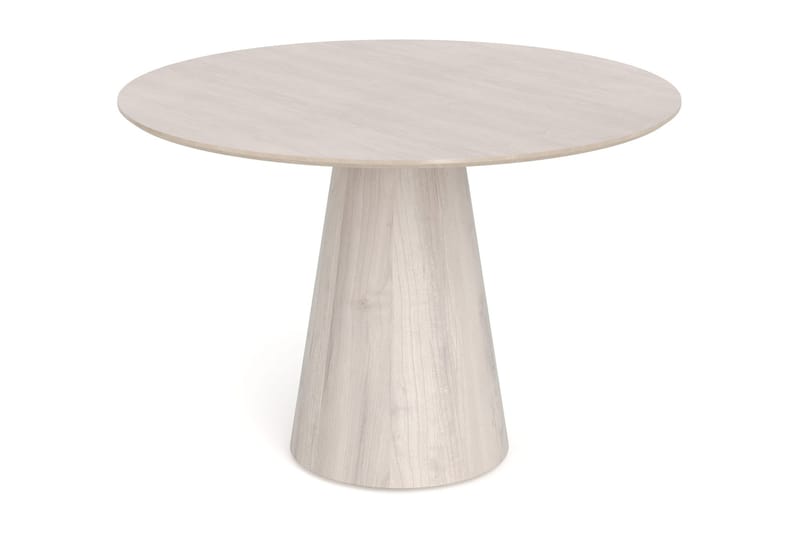 Siena spisegruppe rund 110 cm hvitlasert med 4 Build spisestoler - Hvitlasert/natur/krom - Møbler - Bord - Spisegruppe